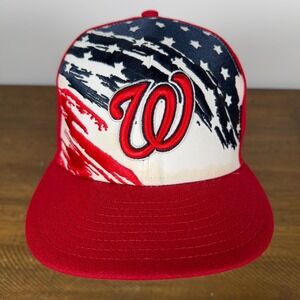 Washington Nationals Hat Mens 7 1/8 Red USA Flag 59FIFTY New Era Fitted MLB